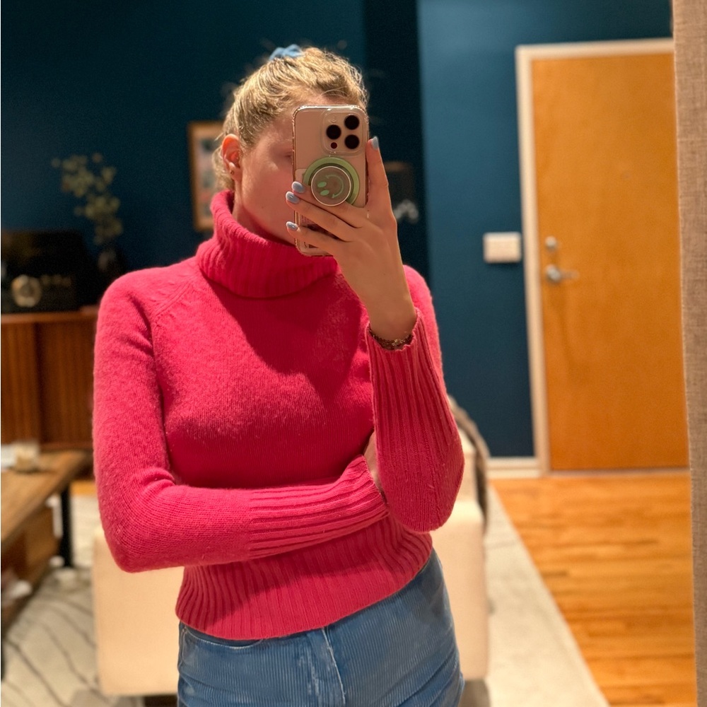 Women's Pink Turtleneck Sweater